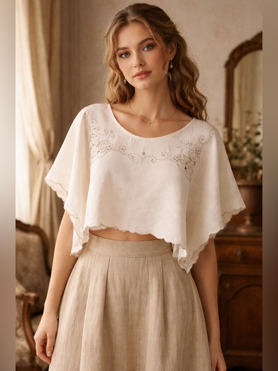 Handmade Tops - Handmade 🪡 🧵 Upcycled Vintage Linen Breezy Top